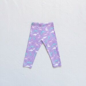 4/22 Mothercare Toddler Purple White Dinosaur Cotton Leggings Pants 12-18M 18M